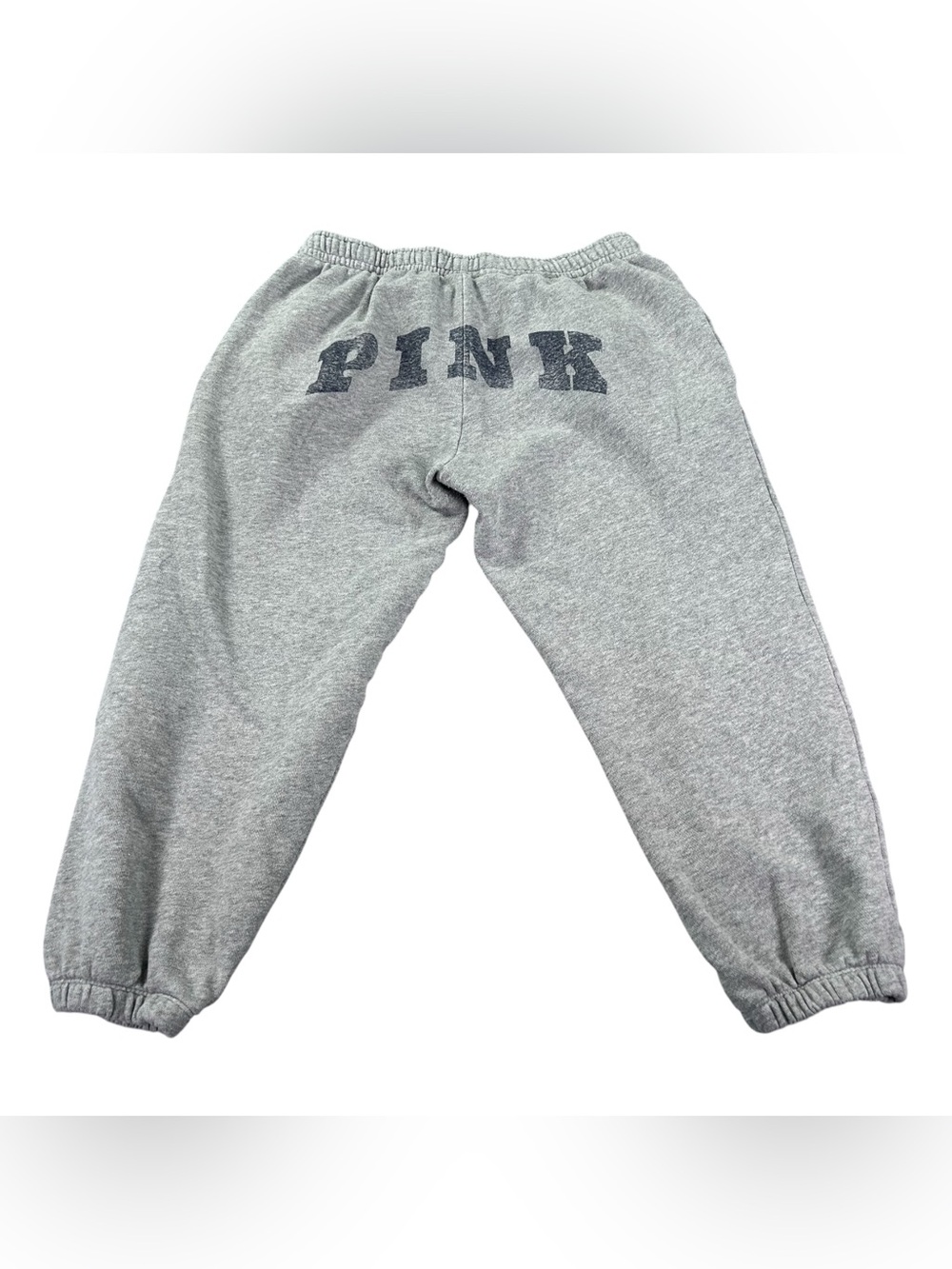 PINK Victoria’s Secret Logo Fleece Joggers Women’s S Gray Back Spellout